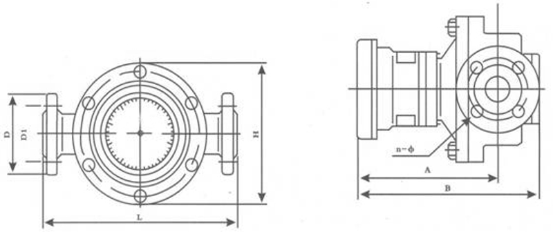 Profile dimension of oval gear flowmeter