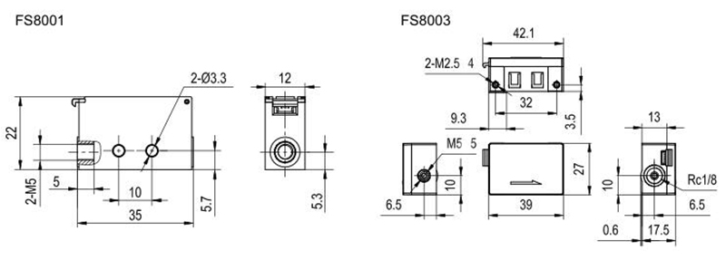 Gas flow sensor size 5