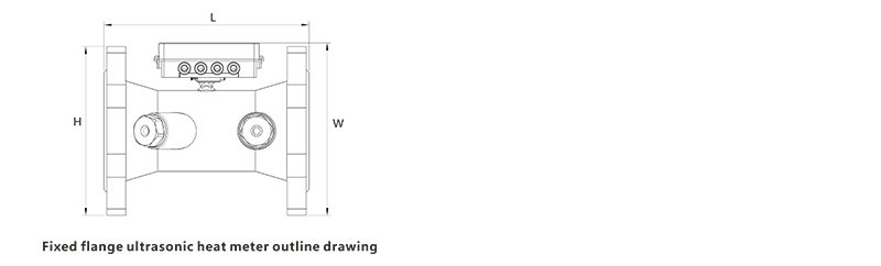 Fixed flange ultrasonic heat meter outline drawing