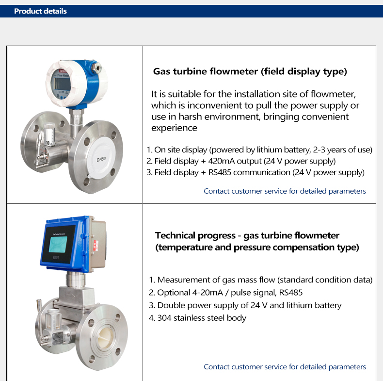 Gas turbine flow meter type selection 